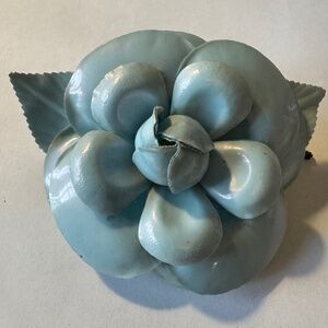 Parrish Blue Leather Brooch